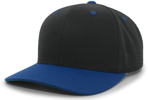 Pacific Headwear Cotton-Poly Hook-And-Loop Adjustable Cap (302C), Color 'BlackRoyal'